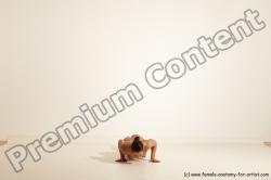 Nude Gymnastic poses Woman White Moving poses Athletic medium brown Dynamic poses Pinup