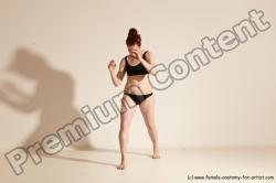 Underwear Martial art Woman White Moving poses Average long brown Dynamic poses Academic