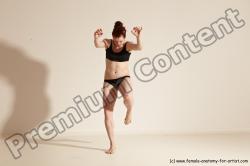 Underwear Martial art Woman White Moving poses Average long brown Dynamic poses Academic