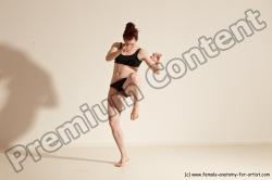 Underwear Martial art Woman White Moving poses Average long brown Dynamic poses Academic