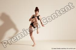 Underwear Martial art Woman White Moving poses Average long brown Dynamic poses Academic