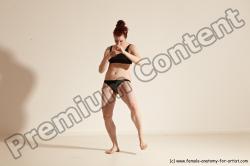 Underwear Martial art Woman White Moving poses Average long brown Dynamic poses Academic