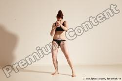 Underwear Martial art Woman White Moving poses Average long brown Dynamic poses Academic