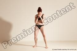 Underwear Martial art Woman White Moving poses Average long brown Dynamic poses Academic