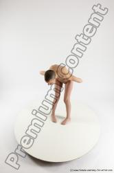 Nude Woman White Standing poses - ALL Slim Standing poses - bend over bald Multi angle poses Pinup