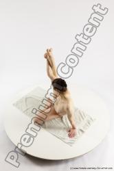 Nude Gymnastic poses Woman White Slim long brown Multi angle poses Pinup