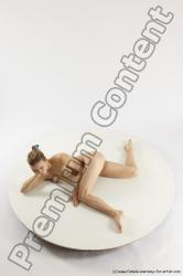 Nude Woman White Laying poses - ALL Athletic Laying poses - on side long blond Multi angle poses Pinup