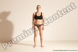 Underwear Martial art Woman White Moving poses Average long colored Dynamic poses Academic