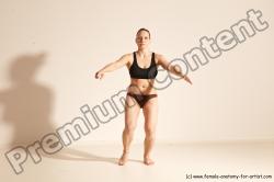 Underwear Martial art Woman White Moving poses Average long colored Dynamic poses Academic