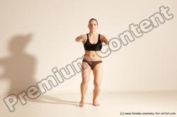 Underwear Martial art Woman White Moving poses Average long colored Dynamic poses Academic