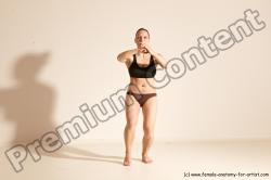 Underwear Martial art Woman White Moving poses Average long colored Dynamic poses Academic