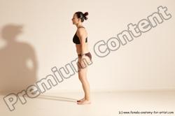 Underwear Martial art Woman White Moving poses Average long colored Dynamic poses Academic