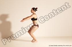 Underwear Martial art Woman White Moving poses Average long colored Dynamic poses Academic