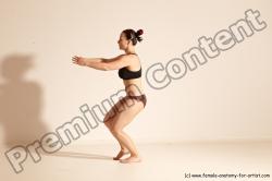 Underwear Martial art Woman White Moving poses Average long colored Dynamic poses Academic