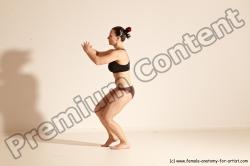 Underwear Martial art Woman White Moving poses Average long colored Dynamic poses Academic