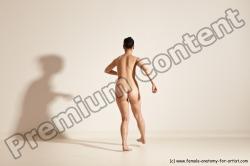 Nude Woman White Slim long brown Dancing Dynamic poses Pinup