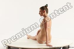 Underwear Woman White Sitting poses - ALL Athletic long brown Sitting poses - simple Multi angle poses Academic