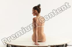 Underwear Woman White Sitting poses - ALL Athletic long brown Sitting poses - simple Multi angle poses Academic