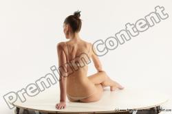 Underwear Woman White Sitting poses - ALL Athletic long brown Sitting poses - simple Multi angle poses Academic