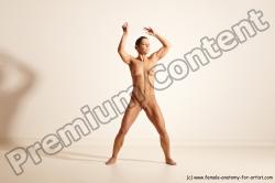 Nude Gymnastic poses Woman White Moving poses Athletic medium brown Dynamic poses Pinup