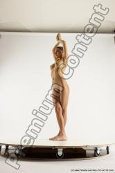 Nude Woman White Standing poses - ALL Slim long brown Standing poses - simple Multi angle poses Pinup