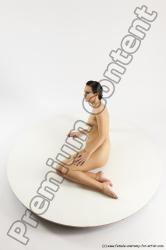 Nude Woman White Sitting poses - ALL Slim long brown Sitting poses - simple Multi angle poses Pinup