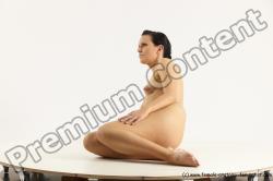 Nude Woman White Sitting poses - ALL Slim long brown Sitting poses - simple Multi angle poses Pinup