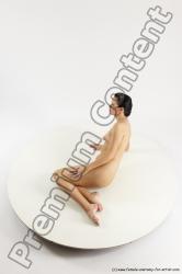 Nude Woman White Sitting poses - ALL Slim long brown Sitting poses - simple Multi angle poses Pinup