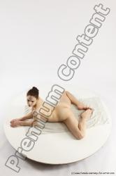 Nude Gymnastic poses Woman White Slim long brown Multi angle poses Pinup