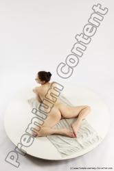 Nude Gymnastic poses Woman White Slim long brown Multi angle poses Pinup