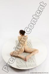 Nude Gymnastic poses Woman White Slim long brown Multi angle poses Pinup