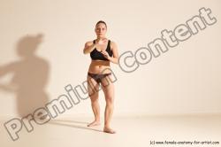 Underwear Martial art Woman White Moving poses Average long colored Dynamic poses Academic