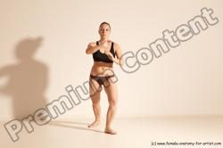 Underwear Martial art Woman White Moving poses Average long colored Dynamic poses Academic