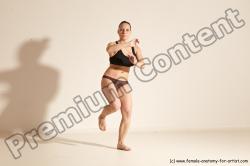 Underwear Martial art Woman White Moving poses Average long colored Dynamic poses Academic