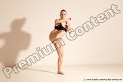 Underwear Martial art Woman White Moving poses Average long colored Dynamic poses Academic