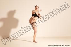 Underwear Martial art Woman White Moving poses Average long colored Dynamic poses Academic