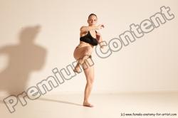 Underwear Martial art Woman White Moving poses Average long colored Dynamic poses Academic