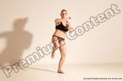 Underwear Martial art Woman White Moving poses Average long colored Dynamic poses Academic