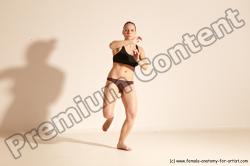 Underwear Martial art Woman White Moving poses Average long colored Dynamic poses Academic