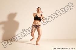 Underwear Martial art Woman White Moving poses Average long colored Dynamic poses Academic