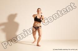 Underwear Martial art Woman White Moving poses Average long colored Dynamic poses Academic