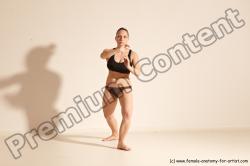 Underwear Martial art Woman White Moving poses Average long colored Dynamic poses Academic