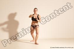 Underwear Martial art Woman White Moving poses Average long colored Dynamic poses Academic