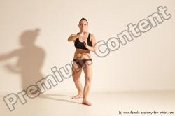 Underwear Martial art Woman White Moving poses Average long colored Dynamic poses Academic