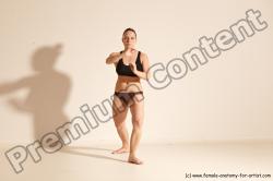 Underwear Martial art Woman White Moving poses Average long colored Dynamic poses Academic