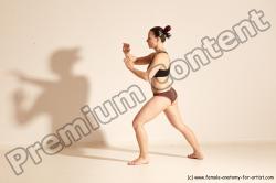 Underwear Martial art Woman White Moving poses Average long colored Dynamic poses Academic