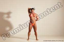 Swimsuit Woman White Moving poses Muscular long brown Dynamic poses Academic