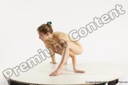 Nude Gymnastic poses Woman White Athletic long blond Multi angle poses Pinup