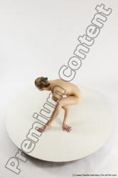 Nude Gymnastic poses Woman White Athletic long blond Multi angle poses Pinup