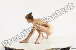 Nude Gymnastic poses Woman White Athletic long blond Multi angle poses Pinup